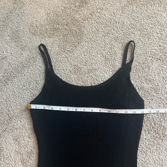 Womens Dissh Asher Black Knit Maxi Dress Slit Size Medium Scoop Neck - Picture 4 of 9